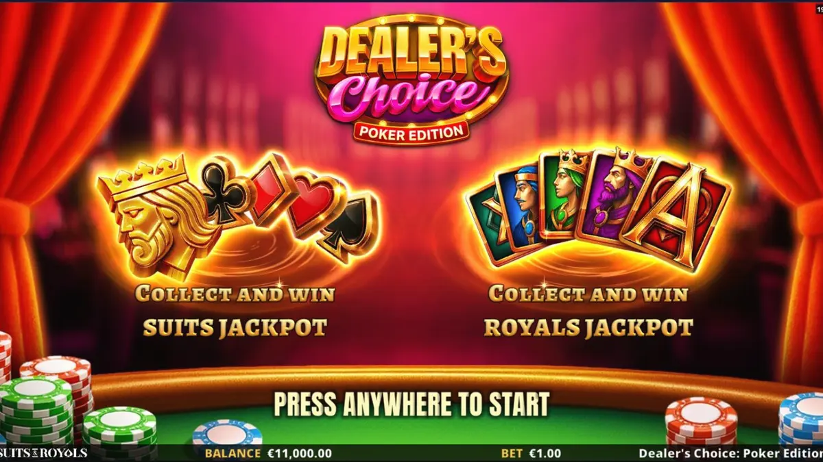 Tampilan visual slot Dealer’s Choice: Poker Edition dengan nuansa kasino mewah